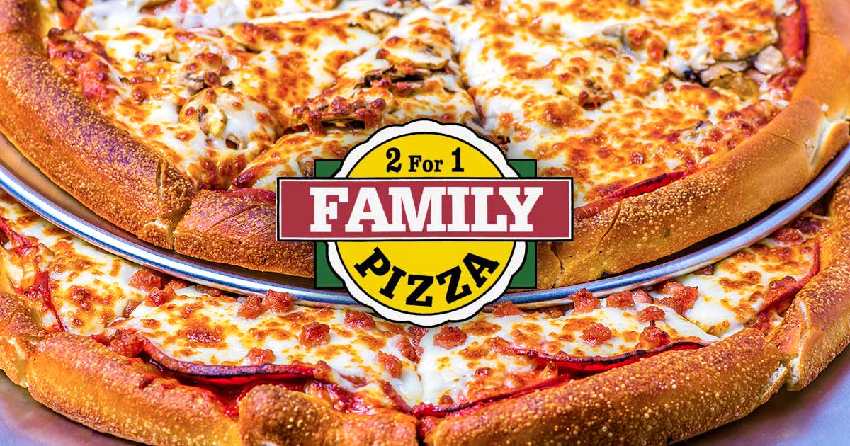 2-Pack: 12" Family VALUE PACK - $AVE $ 1-Cheese 1-5Meat!
